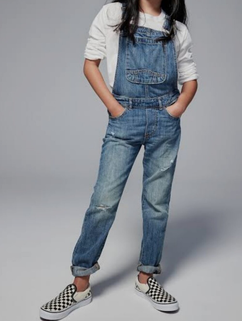 Gap kids denim jean overalls medium indigo blue size XXL